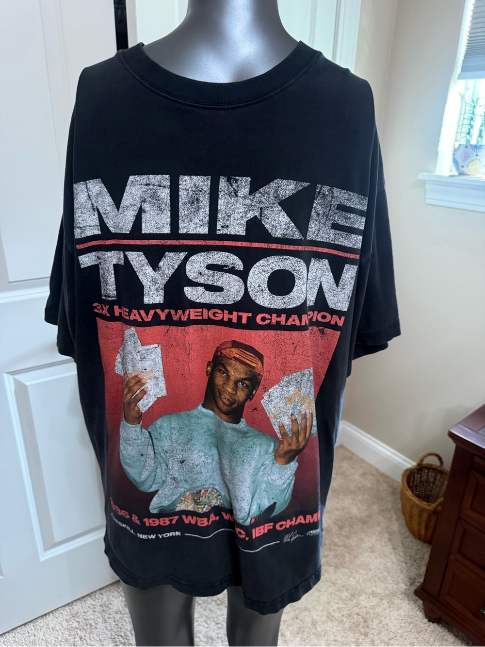 PacSun Black Mike Tyson Graphic Tee with Red and White Accents